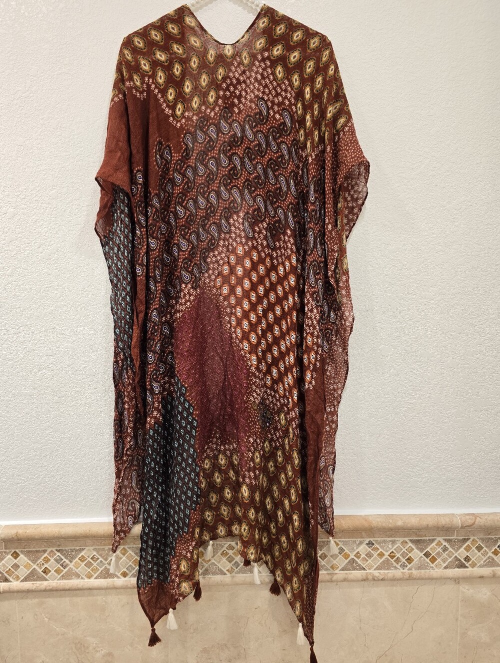 NWT Shyanne bohemian patchwork Print kimono OS - Picture 4 of 5